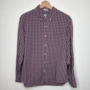 J.Crew Button‎ Down Plaid Shirt Mens Larg Slim Secret Wash Organic Cotton Grunge